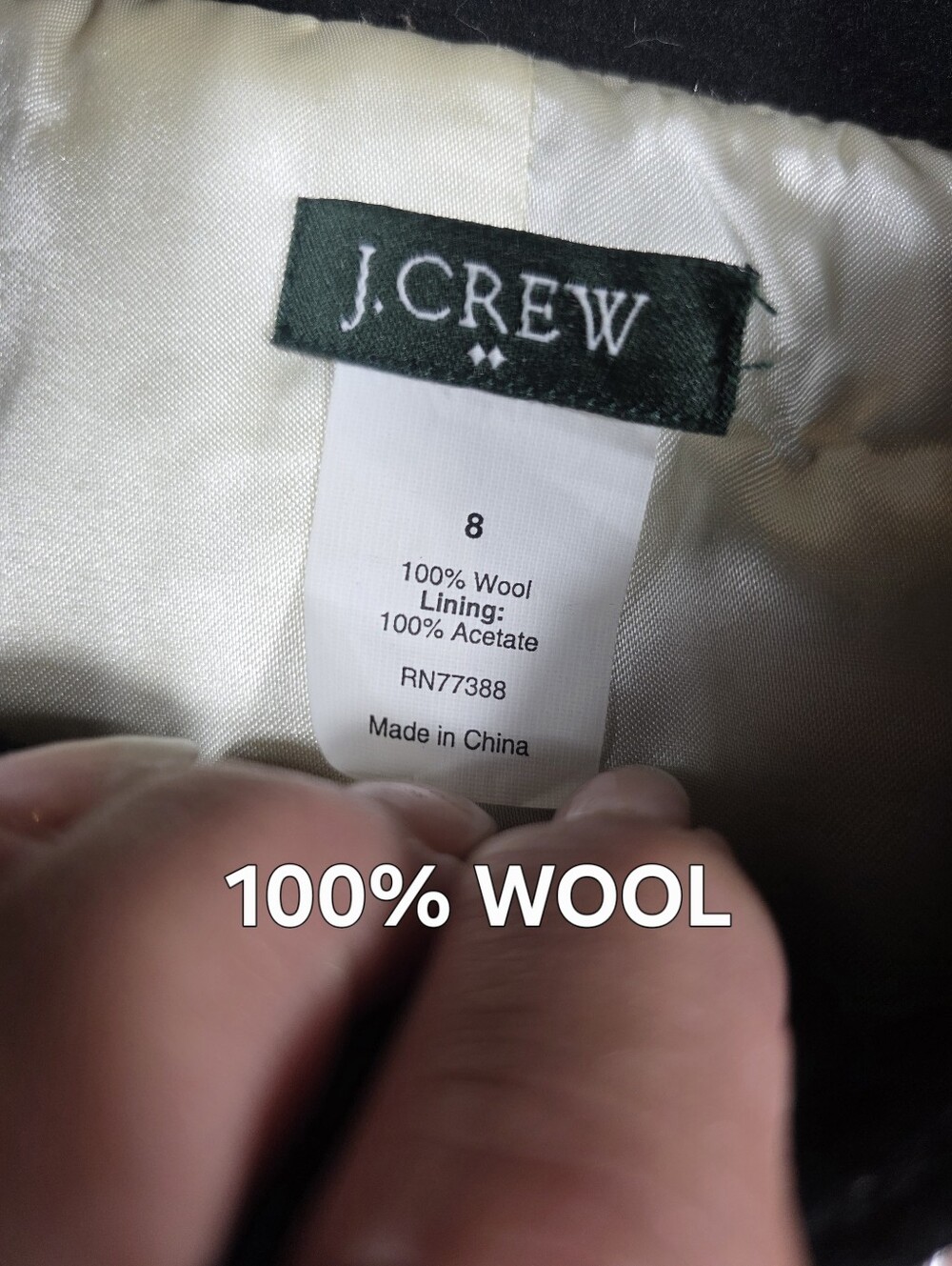 J.Crew 100% Wool Black Cropped Jacket Size 8 Quiet Luxury Old Money Classic Lux - Picture 14 of 16